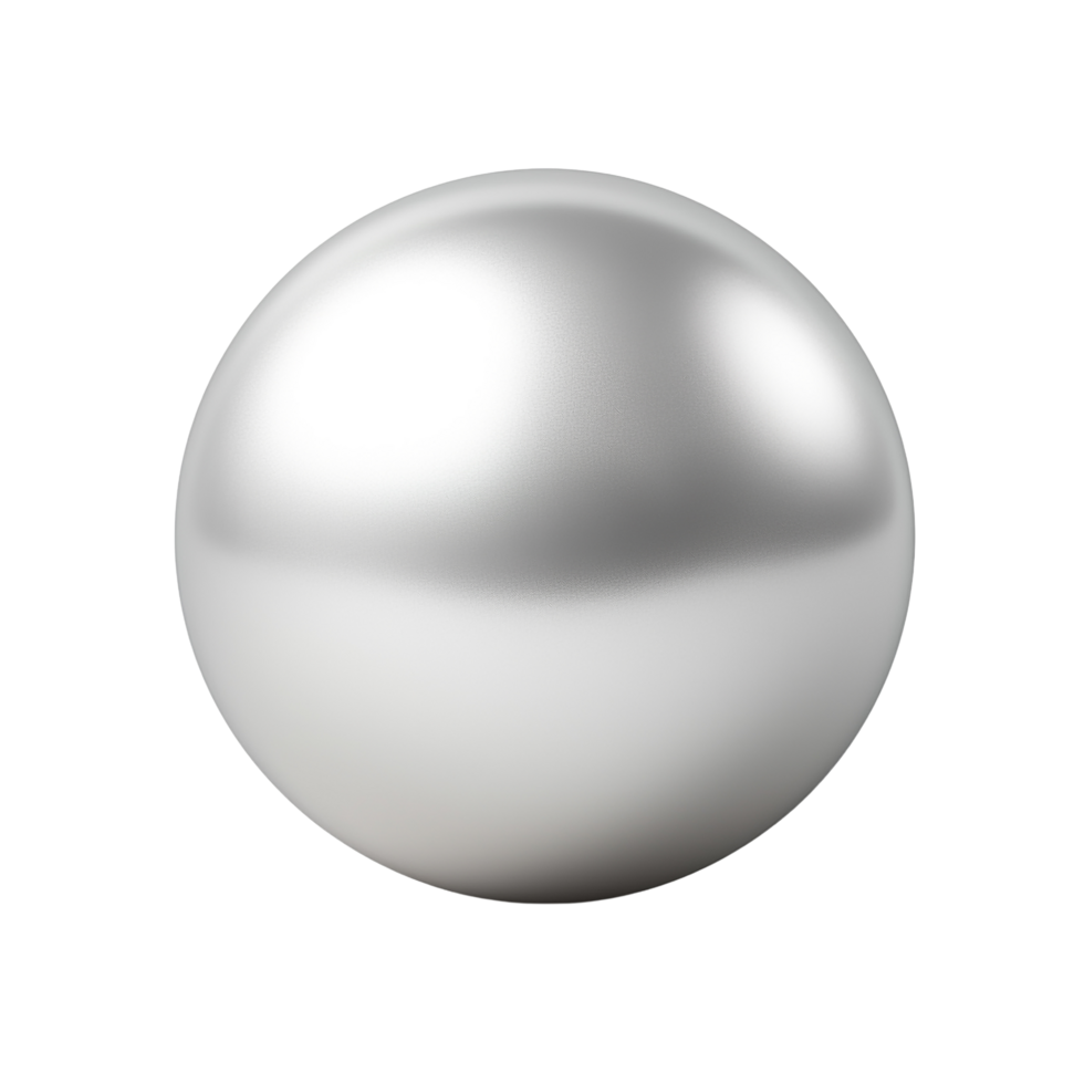 AI generated 3D metallic silver ball clip art png