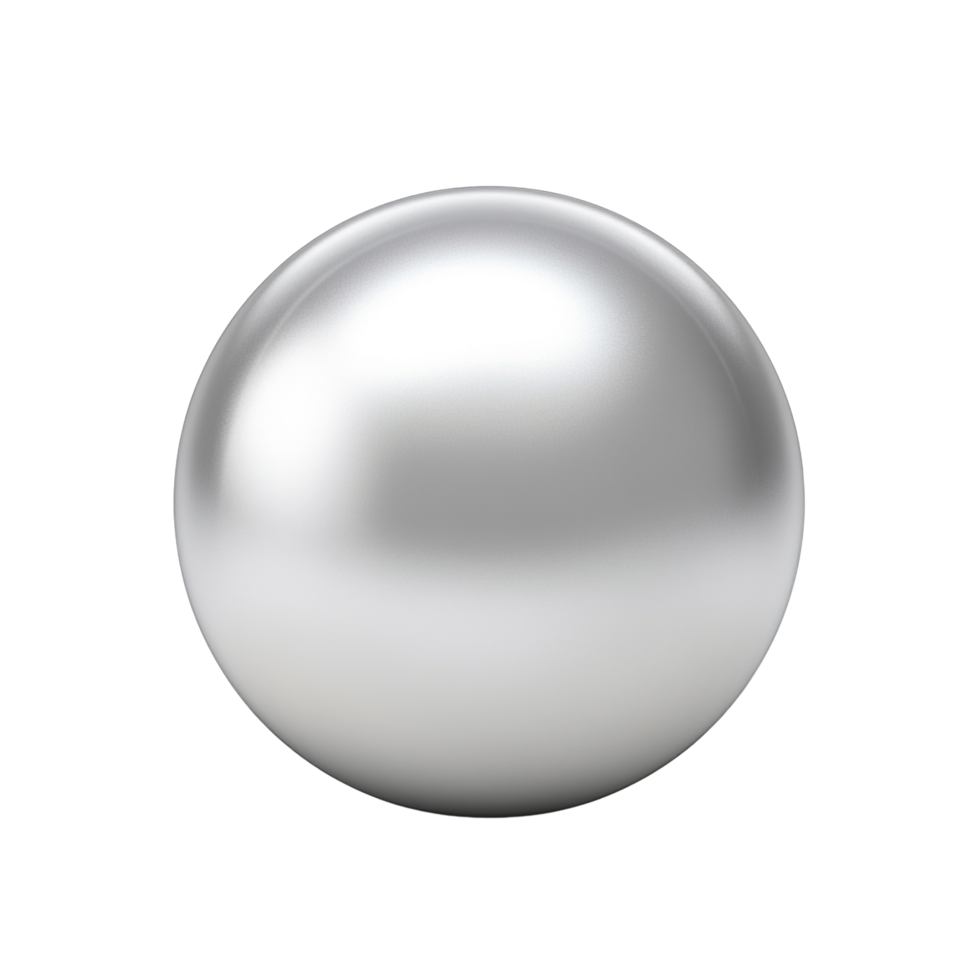 ai genererad 3d metallisk silver- boll klämma konst png