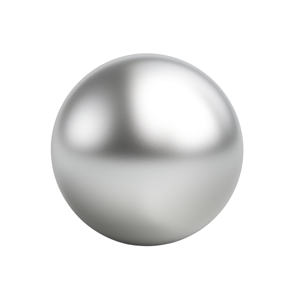 AI generated 3D metallic silver ball clip art png