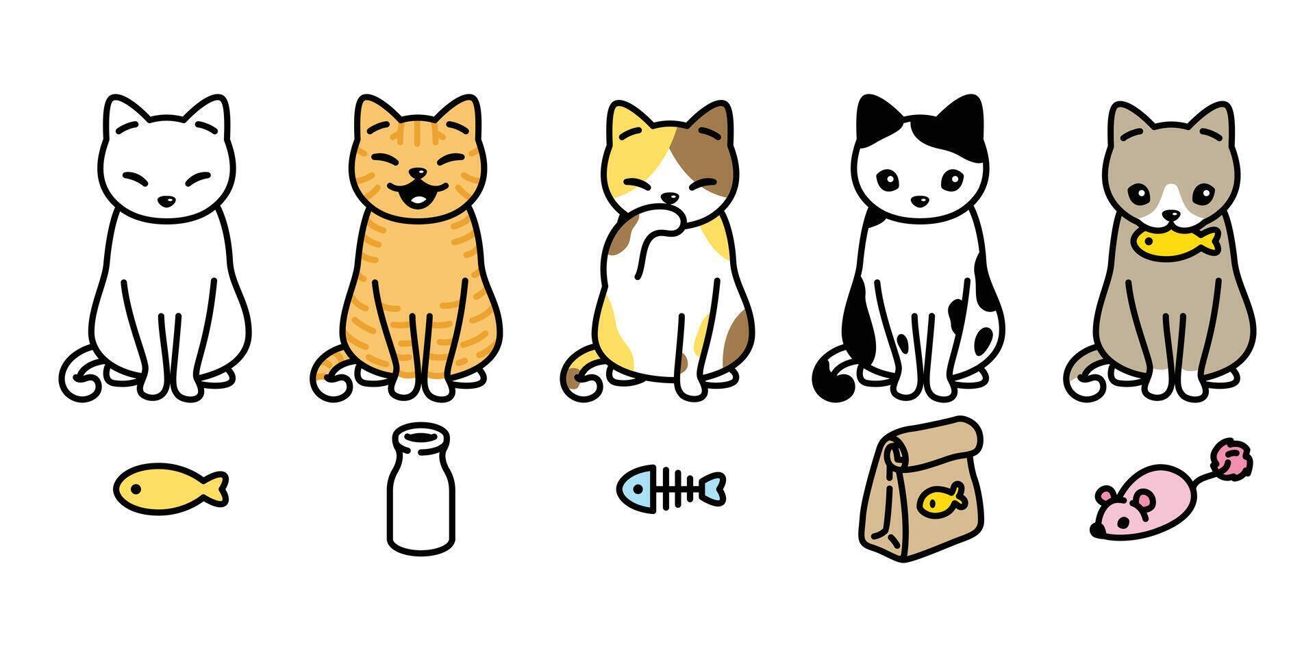 gato vector gatito calicó icono logo juguete símbolo personaje dibujos animados garabatear ilustración diseño
