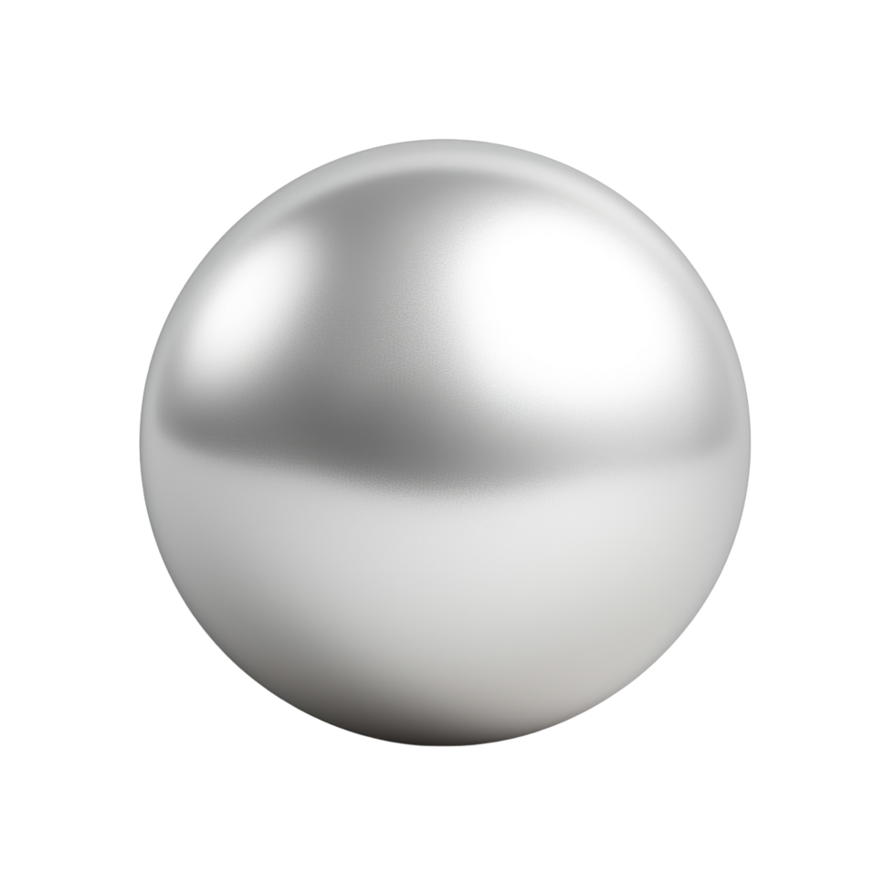 ai généré 3d métallique argent Balle agrafe art png