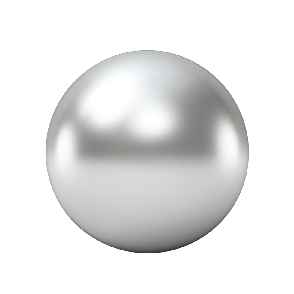 ai généré 3d métallique argent Balle agrafe art png