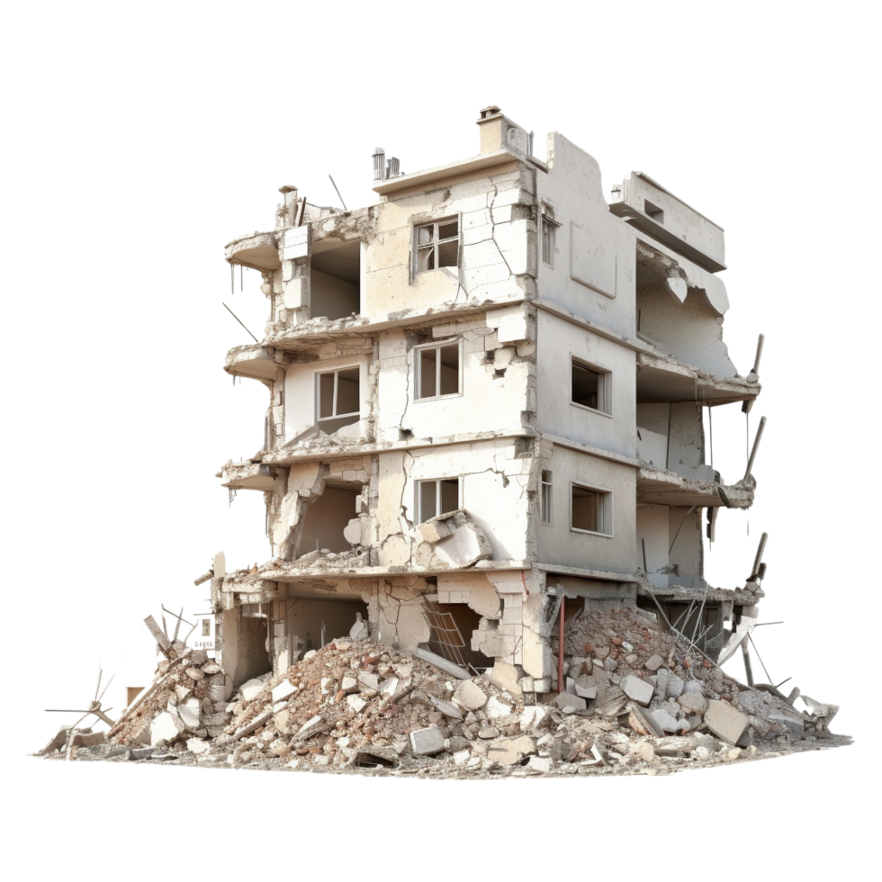 AI generated Demolished building clip art png