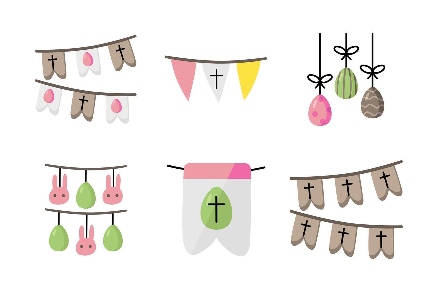 Set flags at the Easter Festival vector