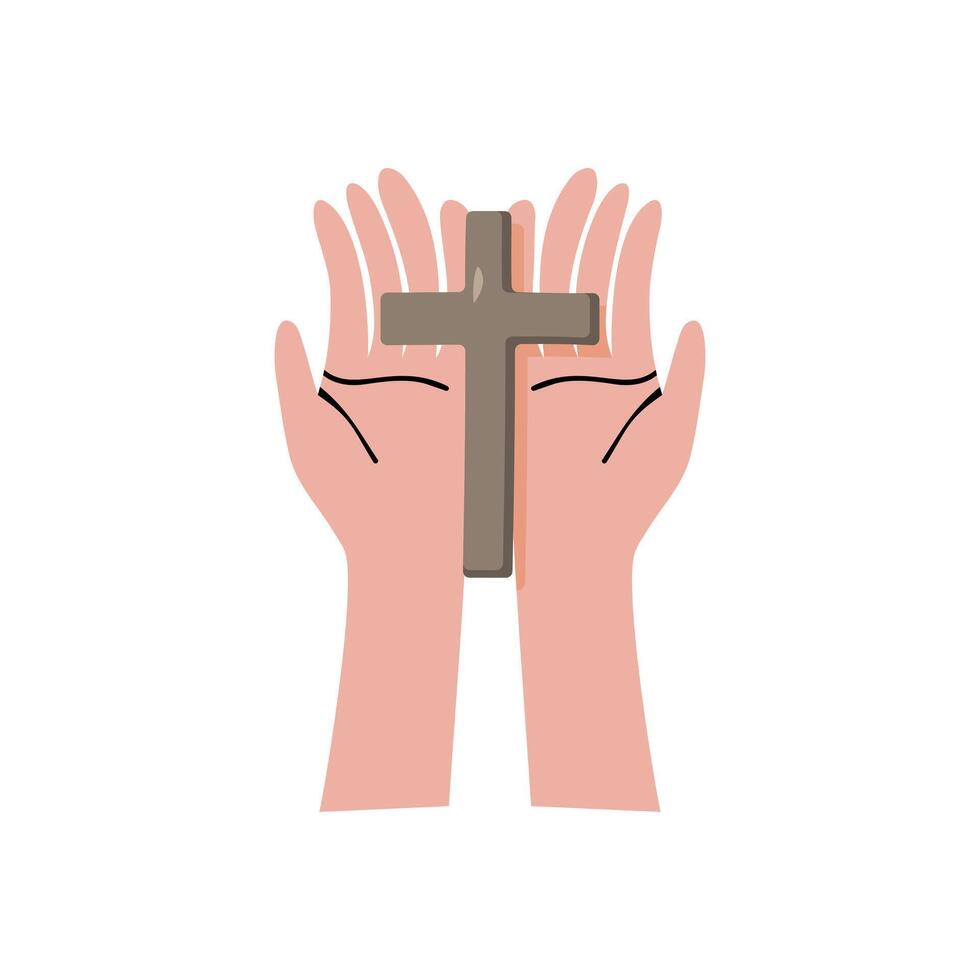 cristiano cruzar en mano vector ilustración en garabatear estilo.