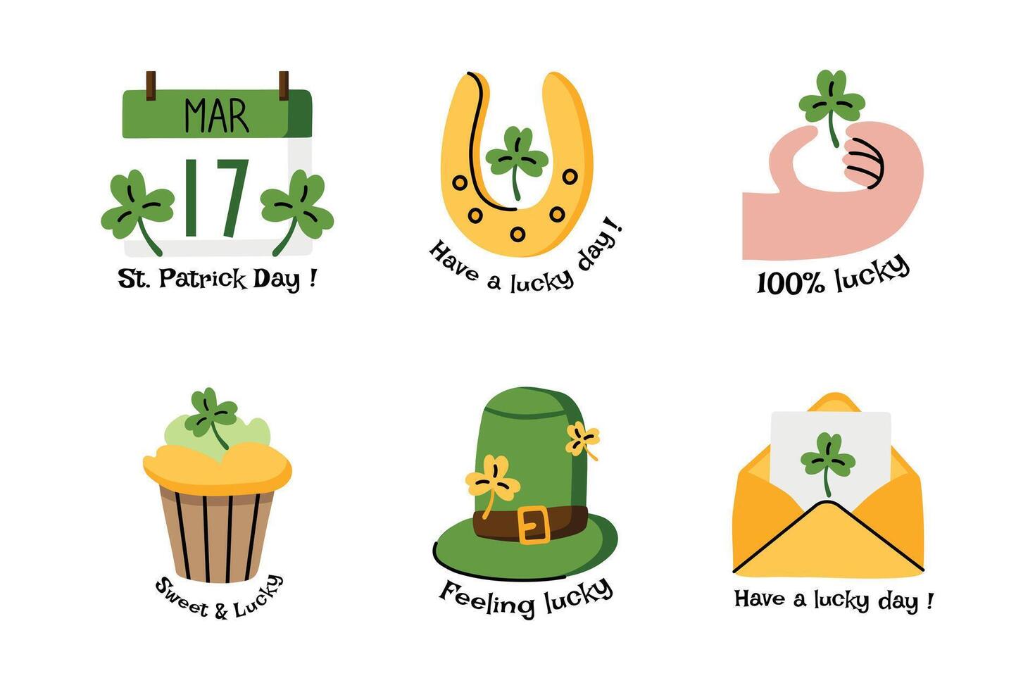 Stickers for St. Patrick's Day vector