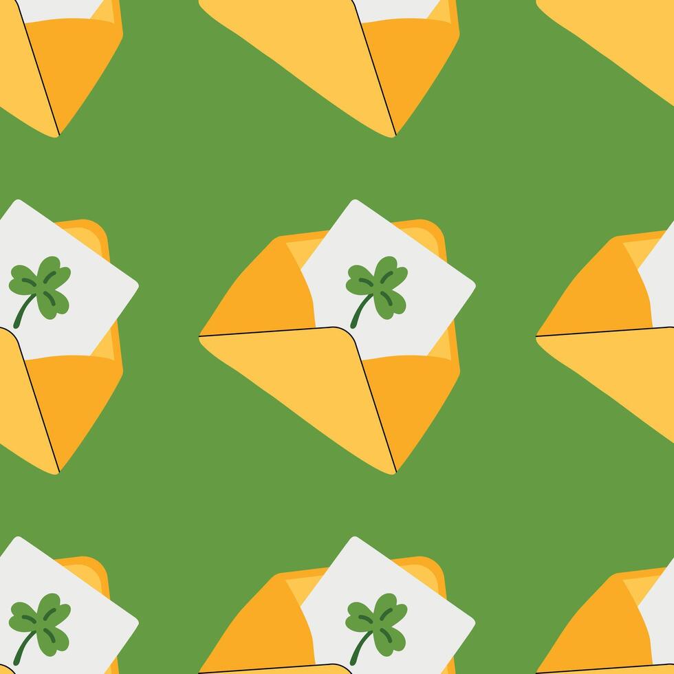 St. Patrick's Day greeting card pattern vector