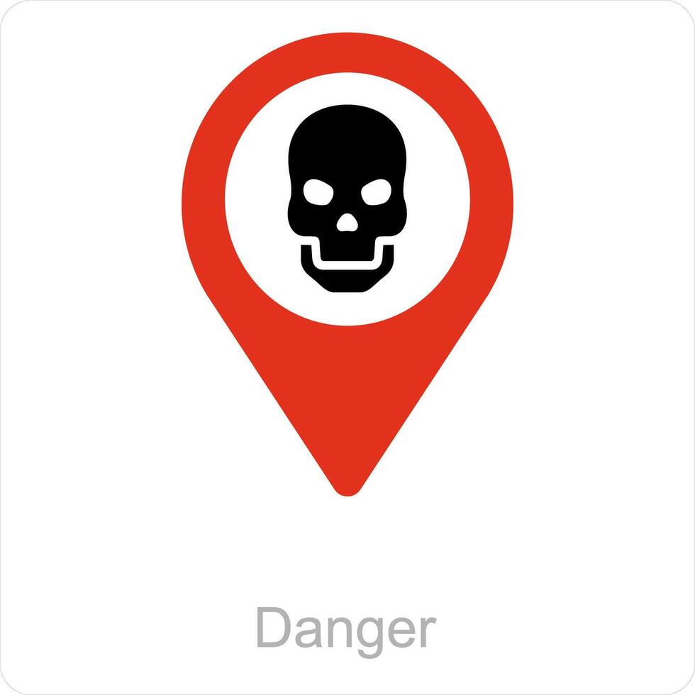 danger and location icon concept vector