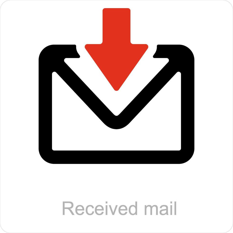 recibido correo y envolver icono concepto vector