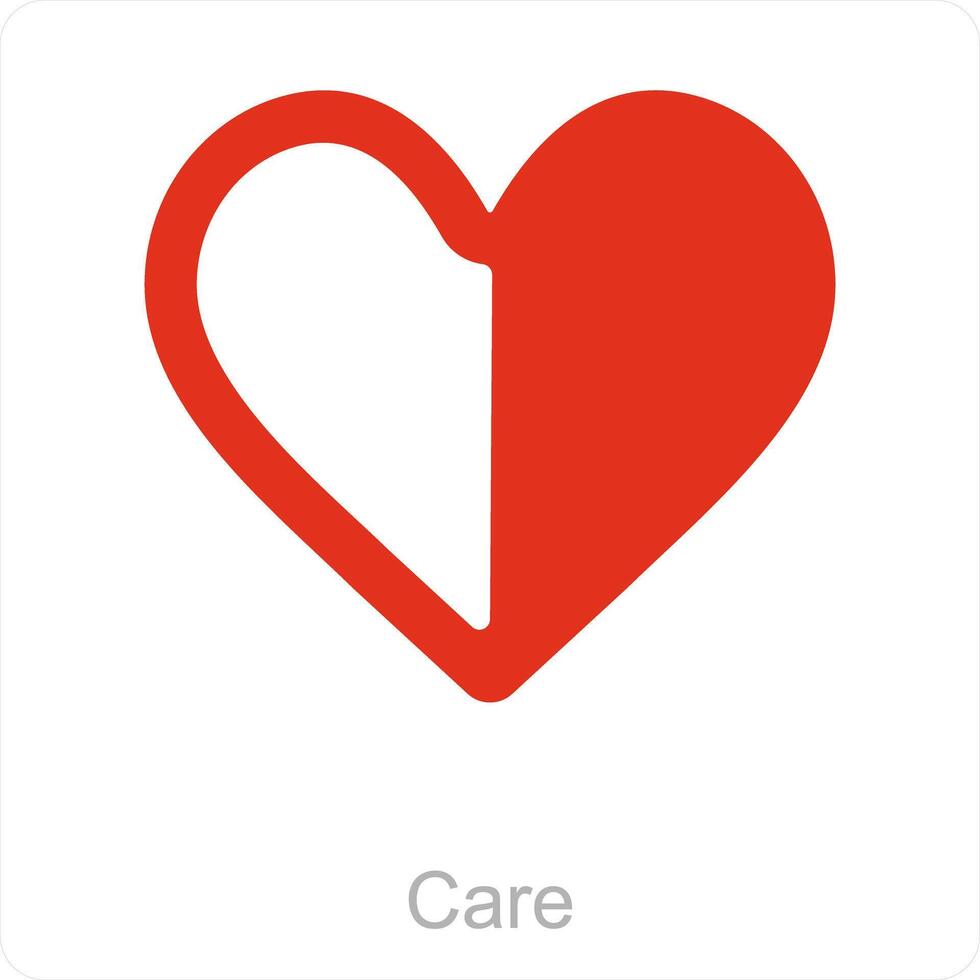 care and heart icon concept vector