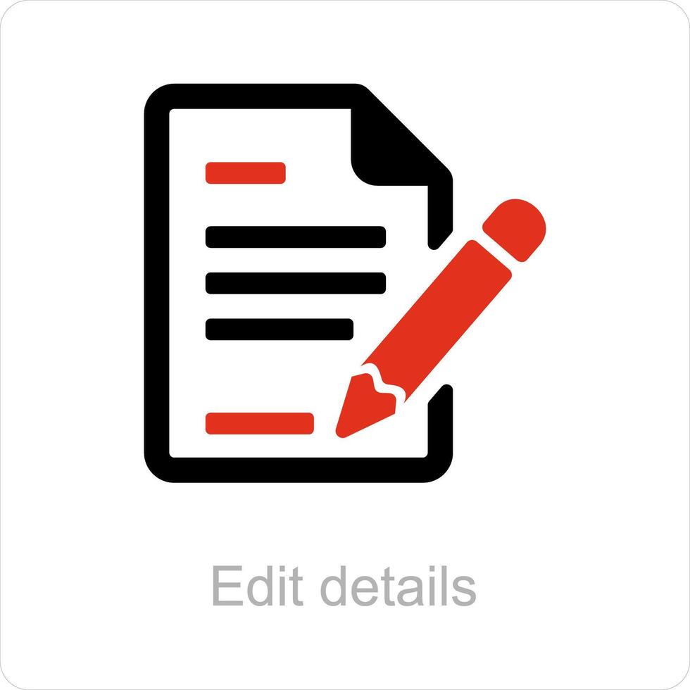 Edit details and edit icon document vector