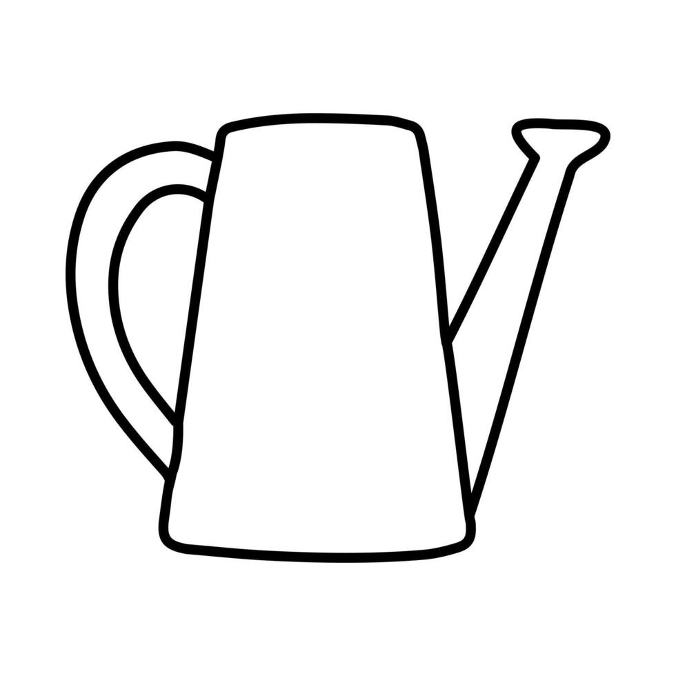 Watering can vector illustration in doodle style.