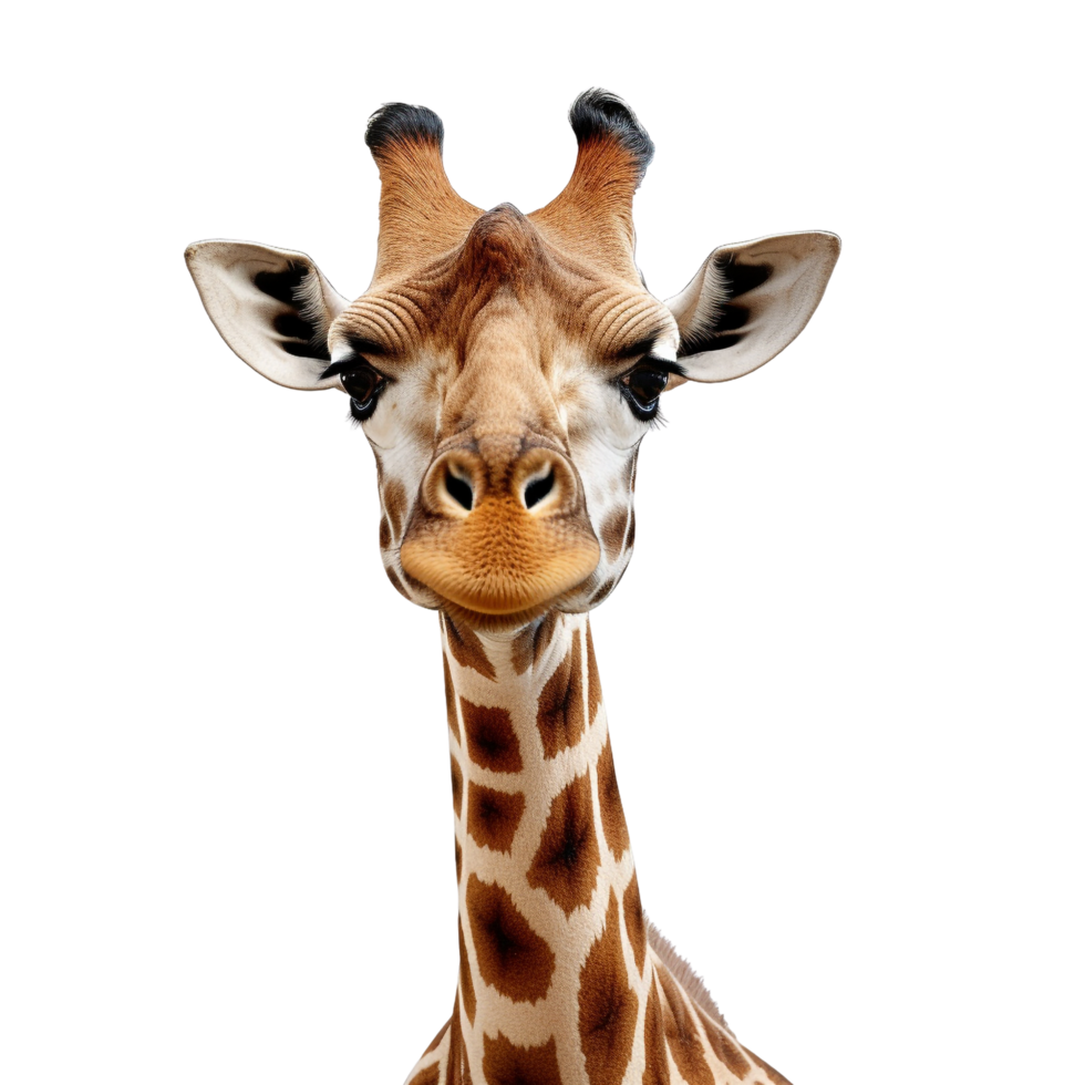 ai généré proche en haut girafe agrafe art png