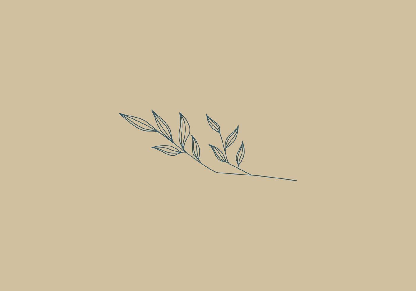 Logo Line Floral Leaf and Botanical. Aesthetic and feminine, simple line and luxury modern. editable color. vector