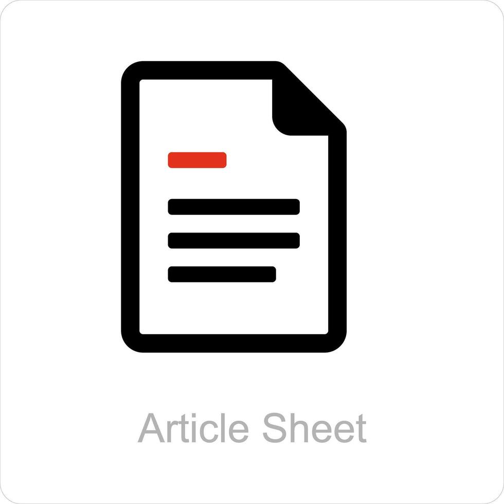 Article Sheet and paper icon concept vector