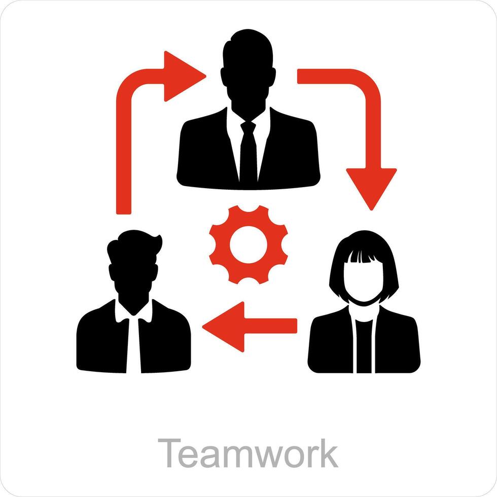 trabajo en equipo y equipo icono concepto vector