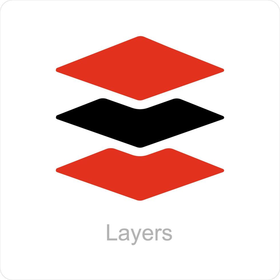 Layers and layer icon concept vector