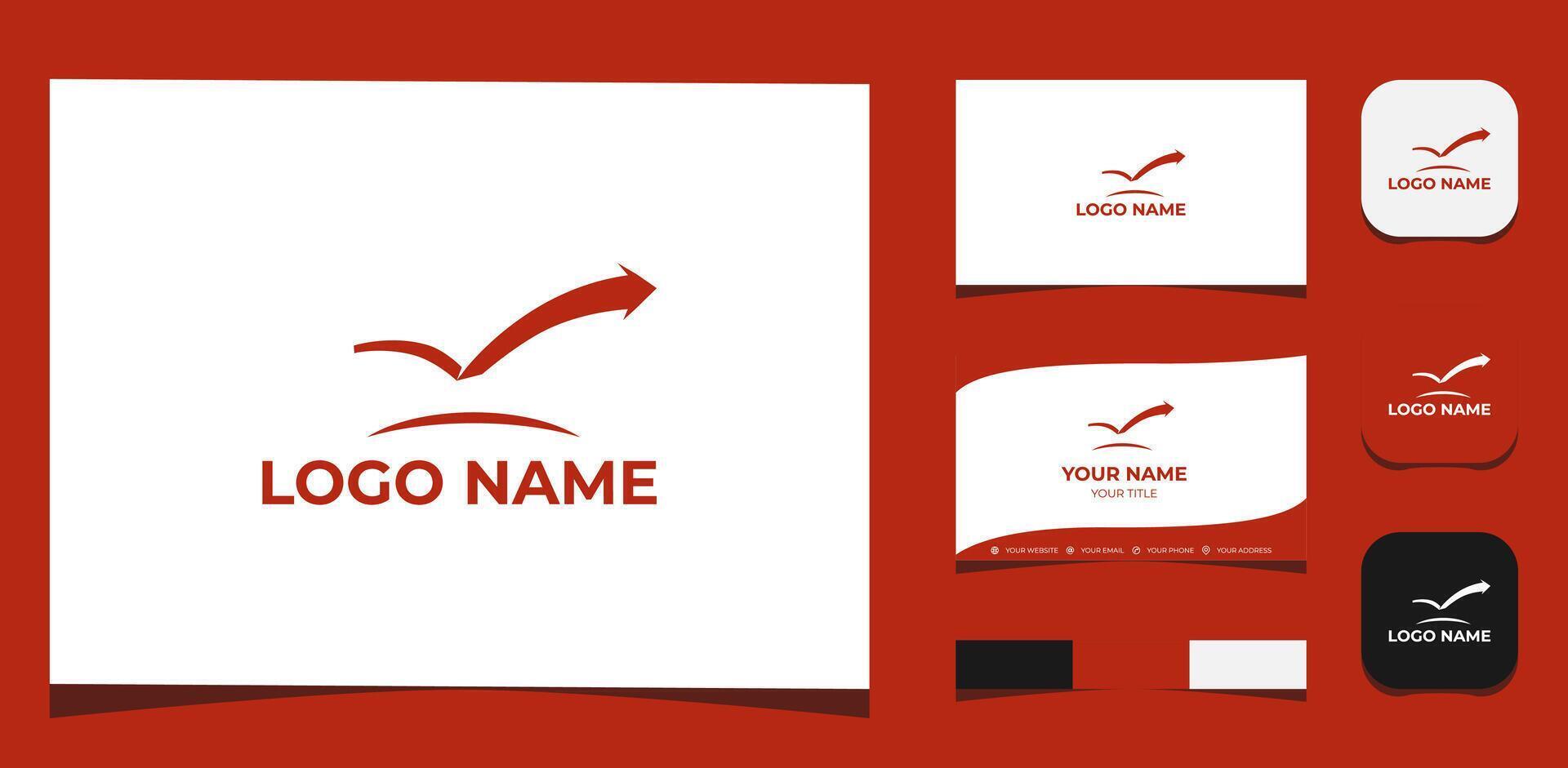 Logo Growth company, Start Up, Business. Template Logo Creative Branding, Business Card and Color Pallet. vector