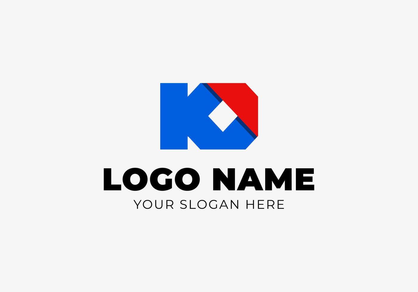 logo letter initial K and O folded. Arsitecture, contractor, building, real estate logo design. Editable color vector