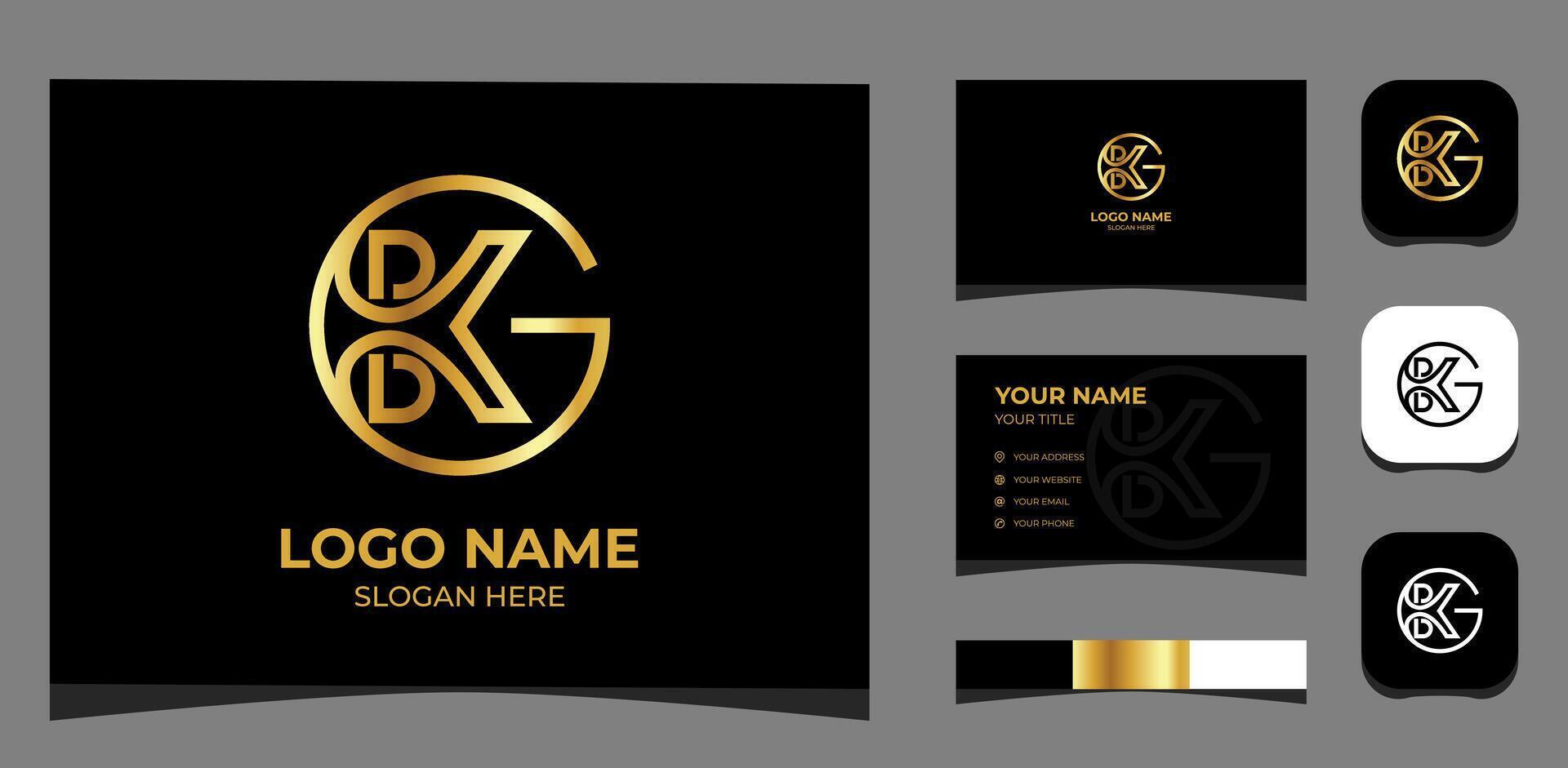 Template Logo Creative Initial K, G and B in Luxury, Glamour concept. Creative Template with color pallet, visual branding, business card and icon. vector