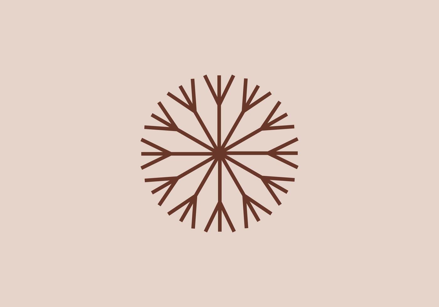 Logo mandala dandelion flower. Aesthetic and feminine, simple line and luxury modern. editable color. vector