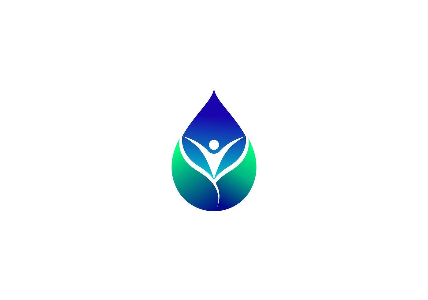 Logo House and water drop with People. Hospital, health, healthcare, people, logo design. Editable color vector