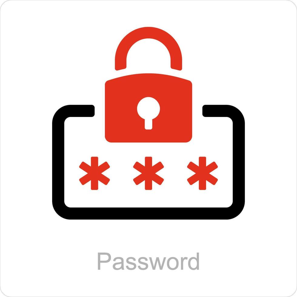 Password and lock icon concept vector