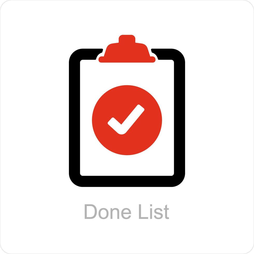 Done List and tick icon concept vector