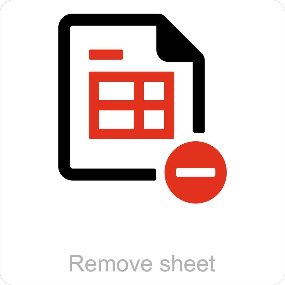 Remove sheet and less icon concept vector