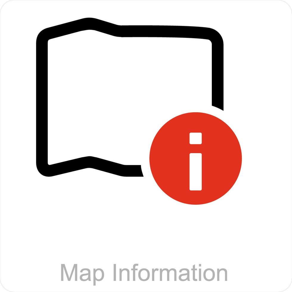 map information and info icon concept vector