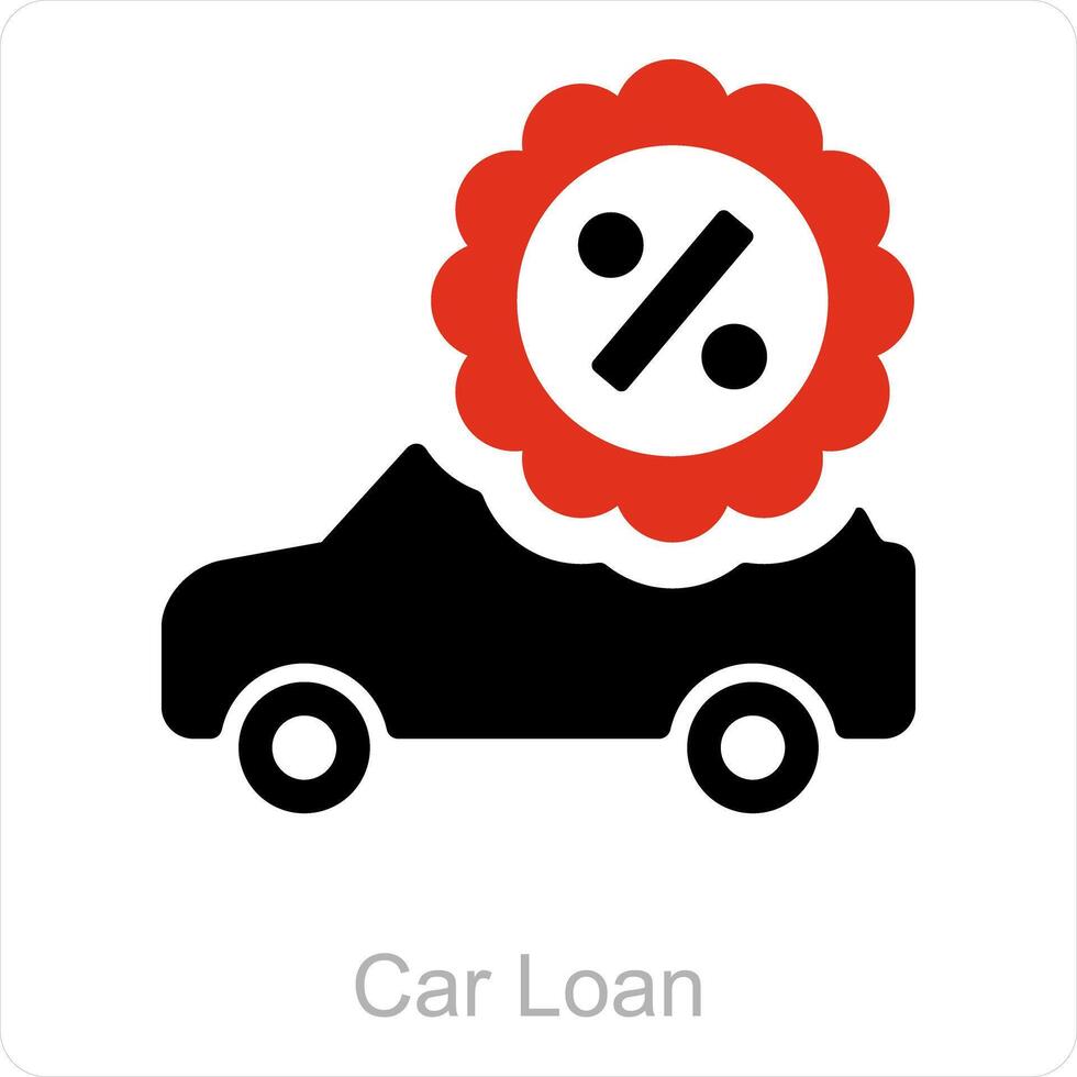 coche préstamo y coche icono concepto vector