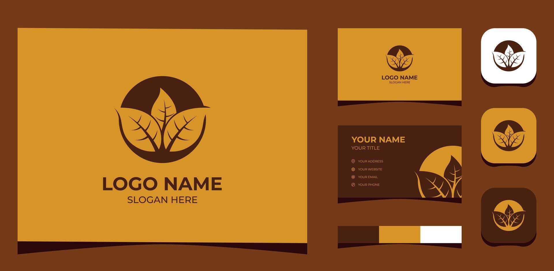 Template Logo Creative Tobacco or cigarette. Creative Template with color pallet, visual branding, business card and icon. vector