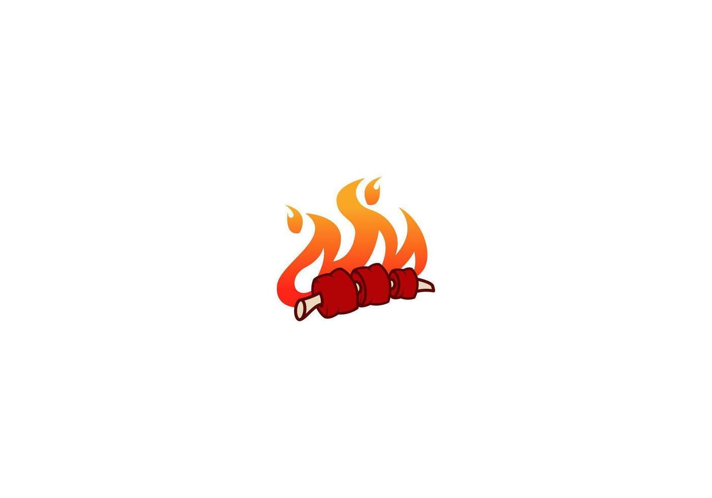 Logo grilled ribs, restaurant, food, beef, ribs logo design, colorful logo, editable color vector