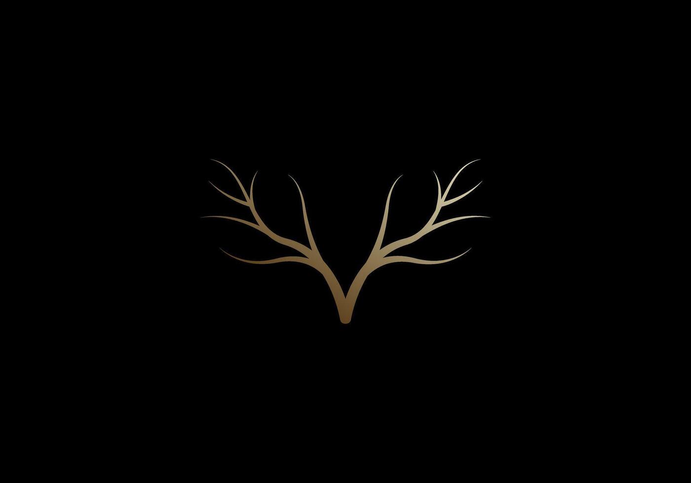 Logo deer head and root, Minimalist, Modern, Logo Line, editable color vector