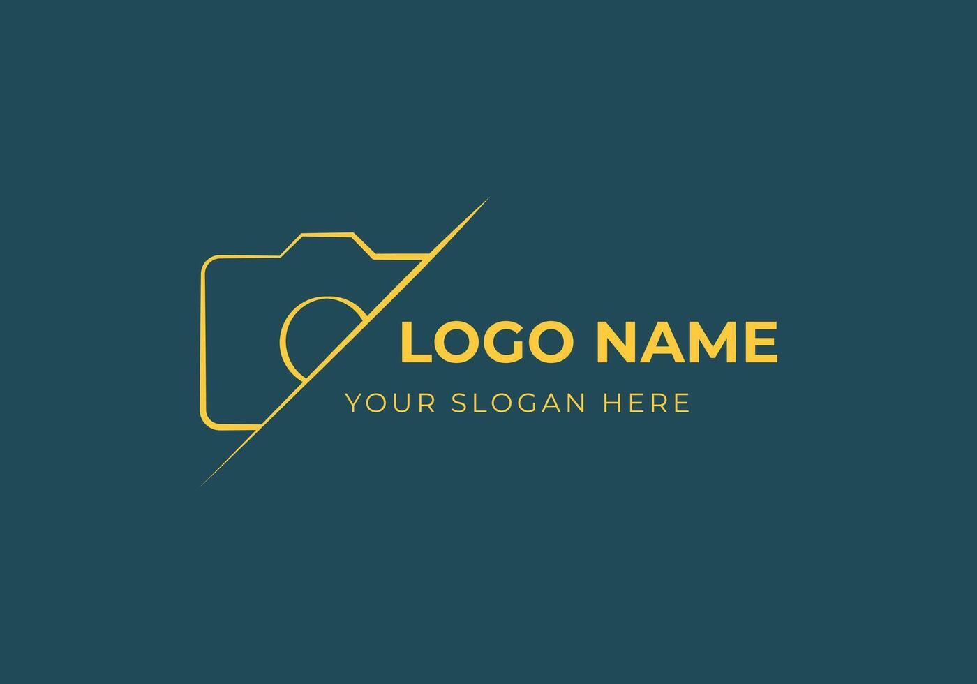 logo camera Slash. Handrawn logo design. Editable color vector