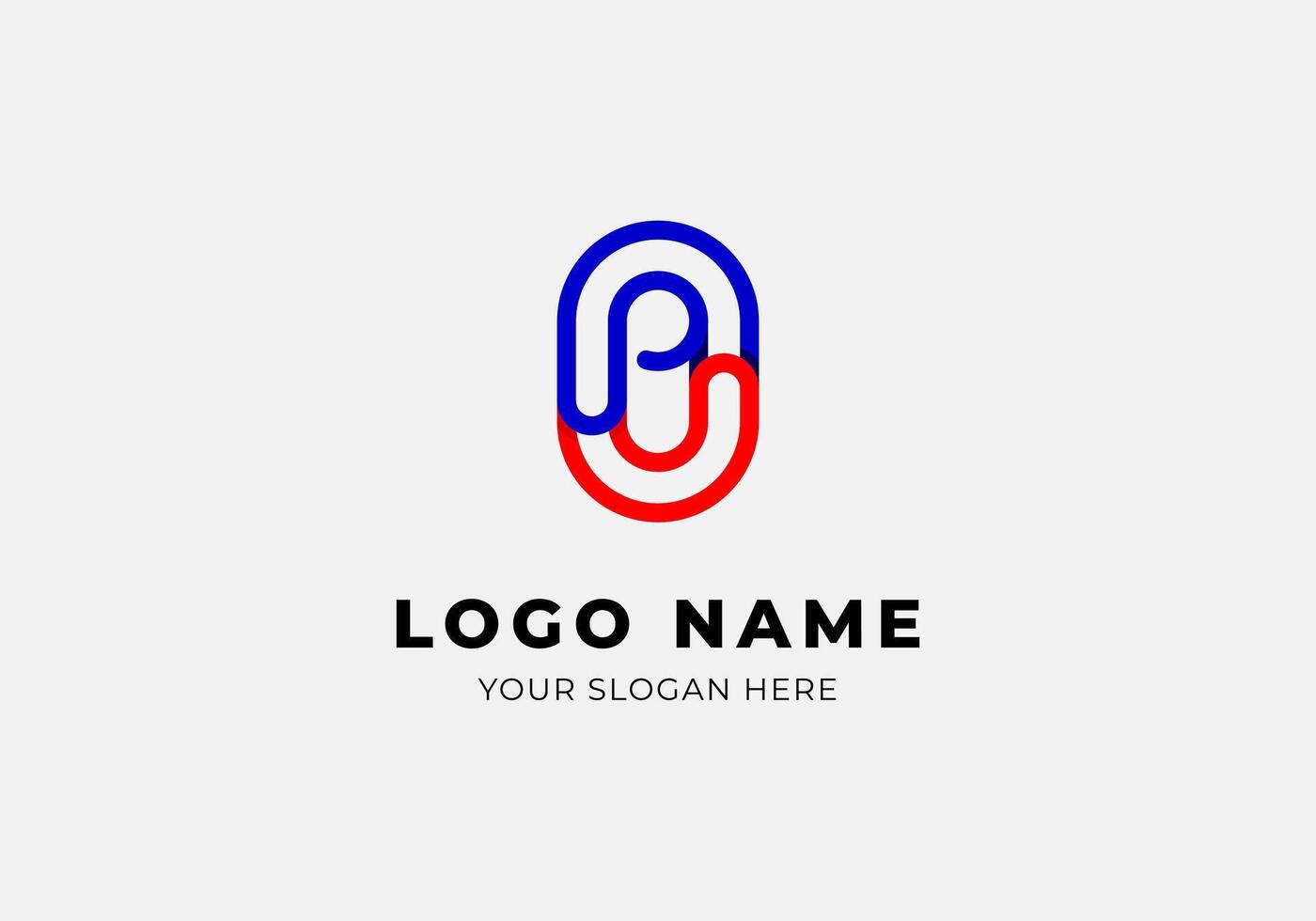 Logo letter U P with oval shape. Modern, minimalsit, monogram bold logo design. Editable color vector
