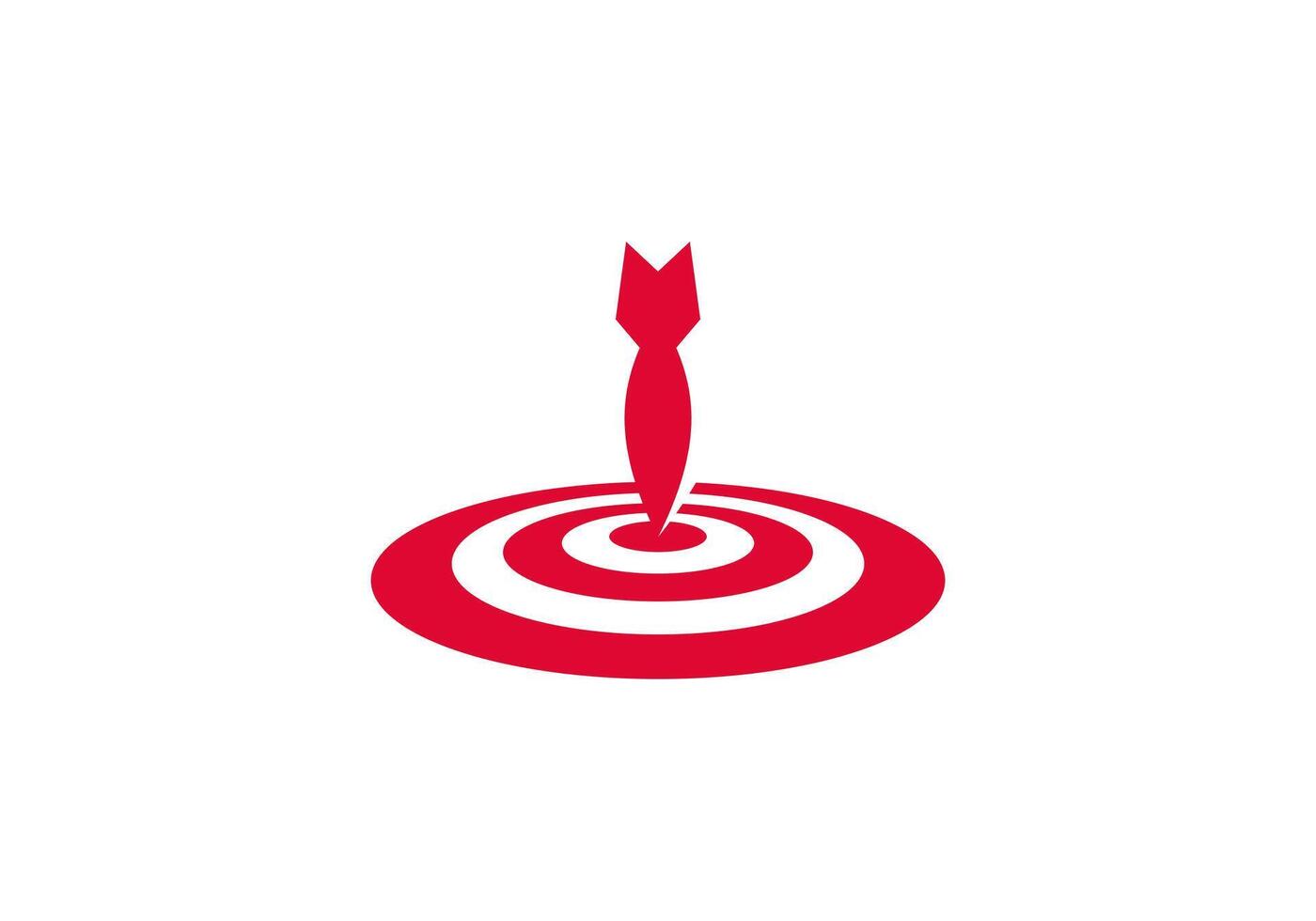 Logo Rocket and Target shape, Minimalist and Modern Logo Template Premium. Editable FIle vector