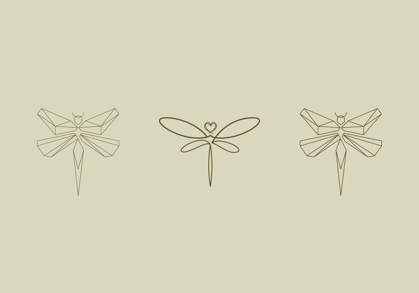 Logo Line Dragonfly and Moon. Aesthetic and feminine, simple line and luxury modern. editable color. vector