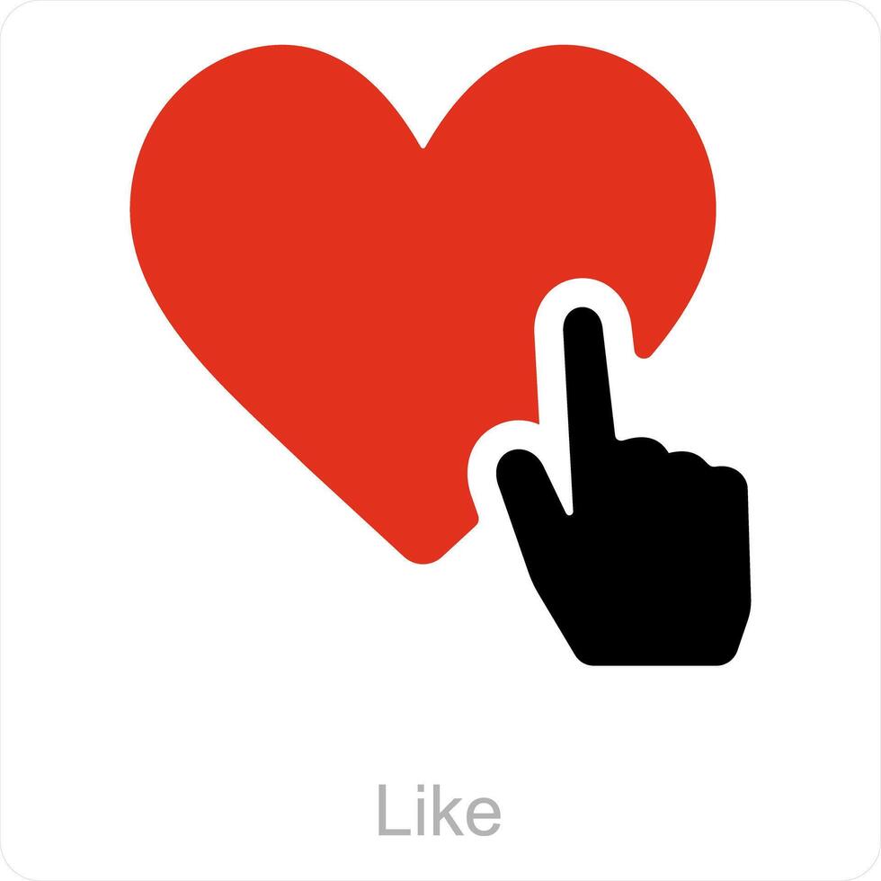 like and love icon concept vector