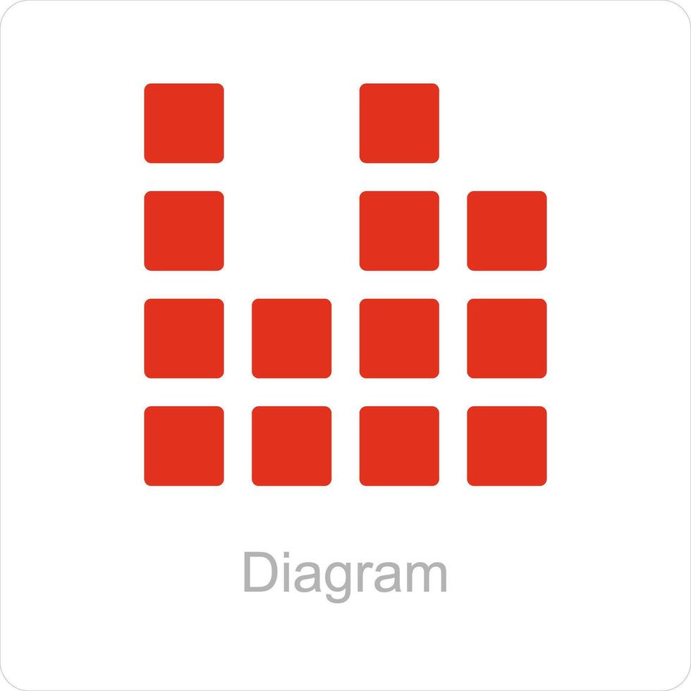 Diagram and grid icon concept vector