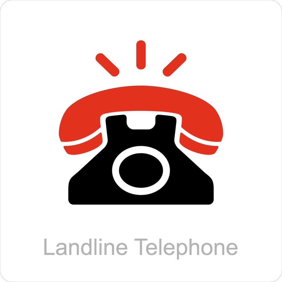 Landline Telephone and phone icon concept vector