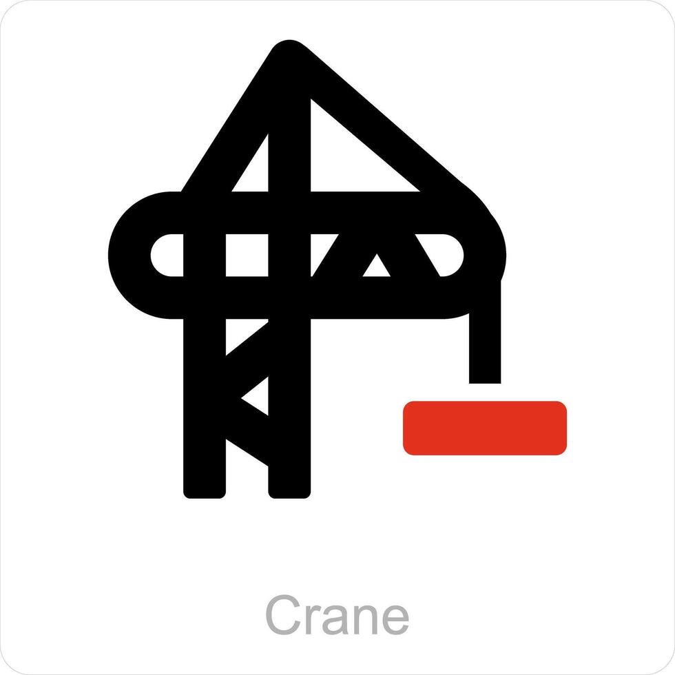 Crane and construction icon concept vector