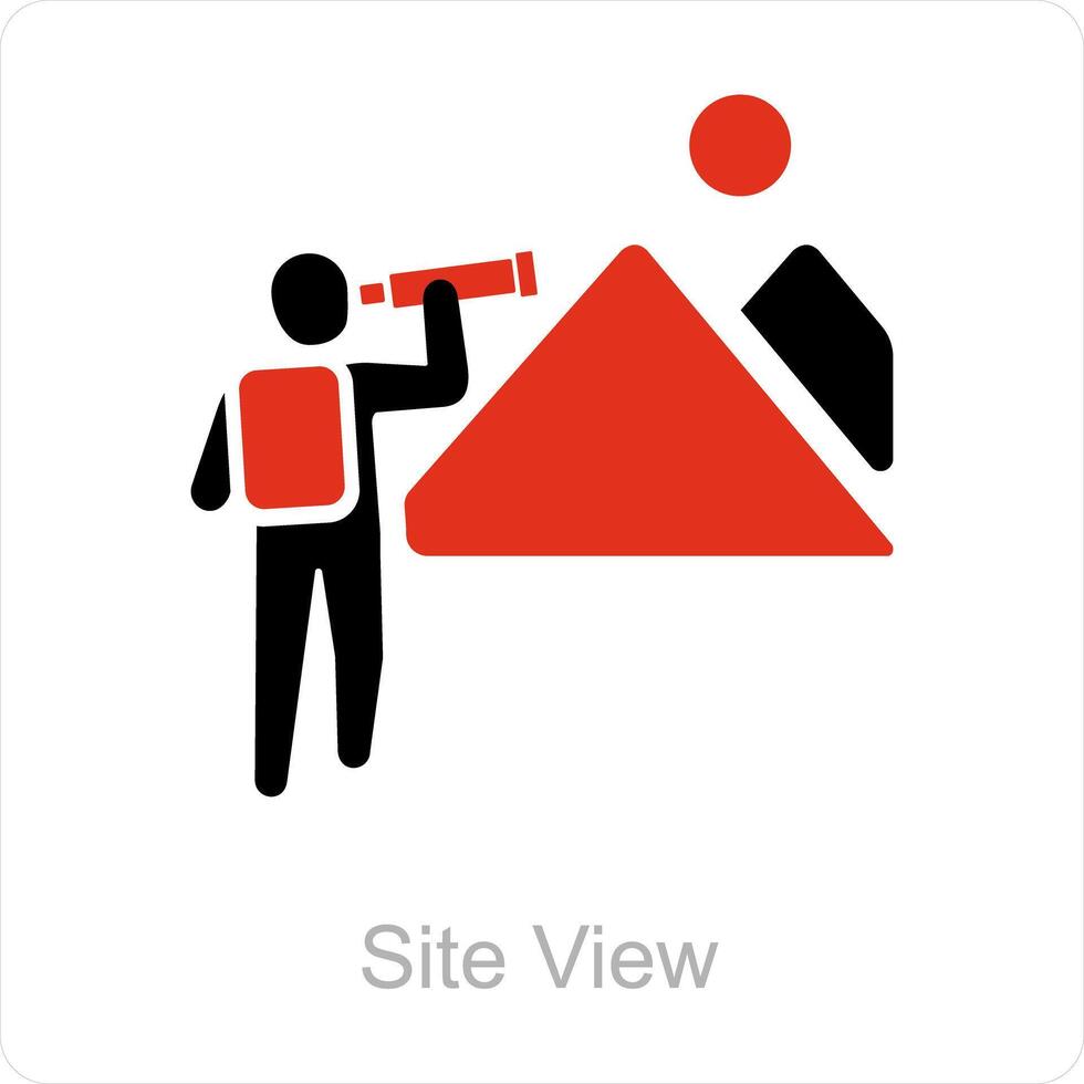 site view and man icon concept vector