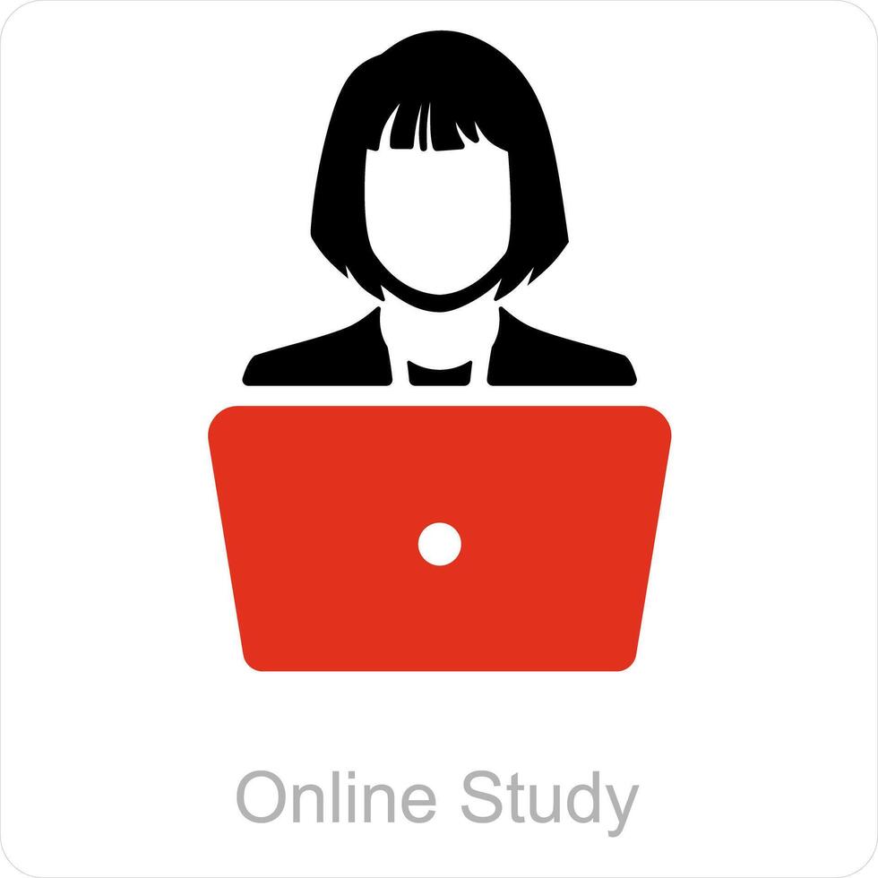 Online Study and education icon concept vector