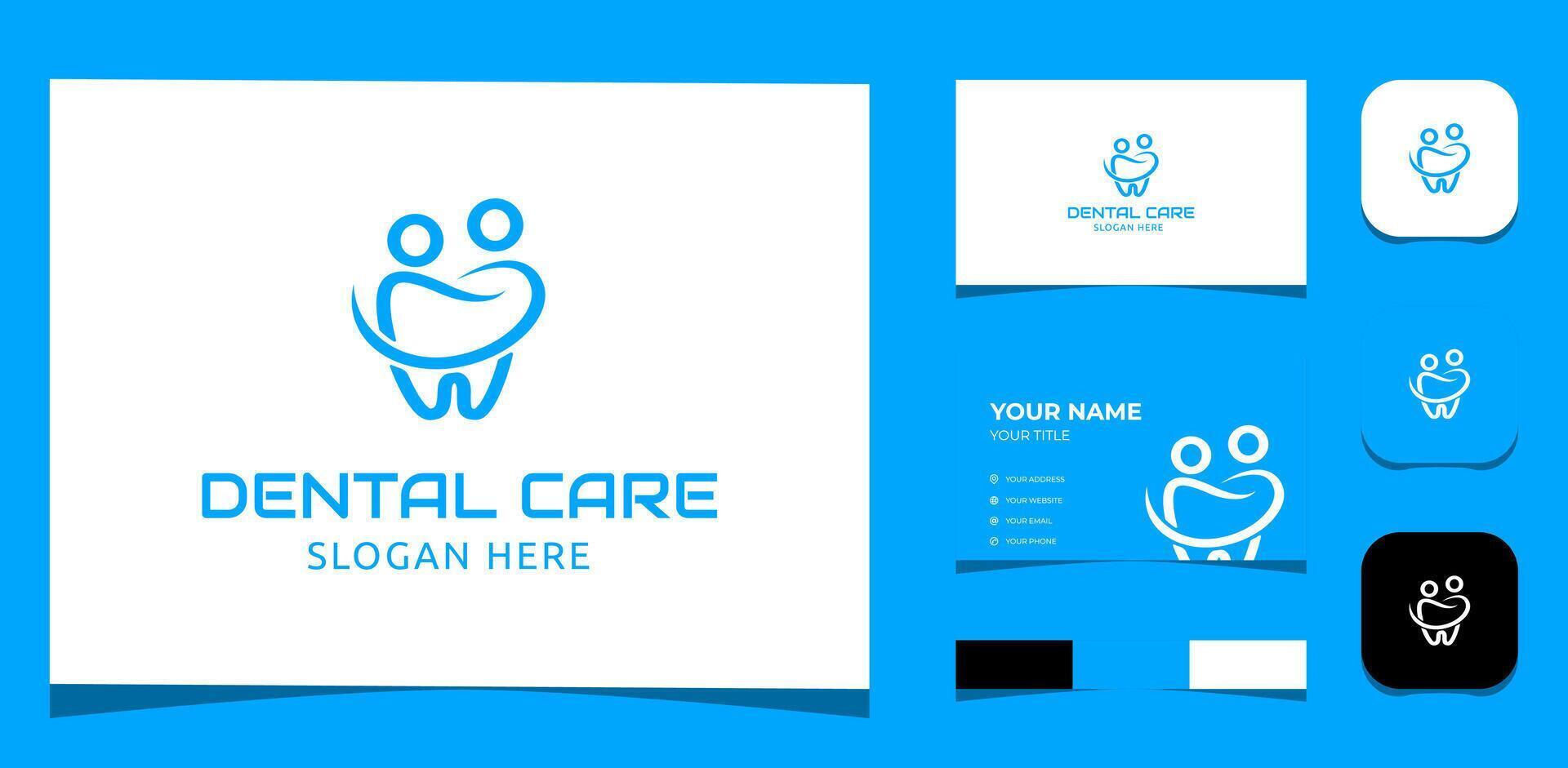 modelo logo creativo dental, diente, familia concepto. creativo modelo con color paleta, visual marca, negocio tarjeta y icono. vector