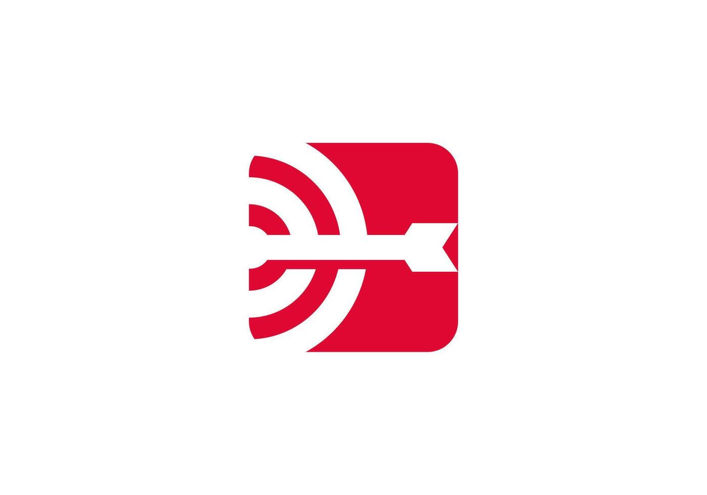Logo Target Arrow in rectangle shape, Minimalist and Modern Logo Template Premium. Editable File vector