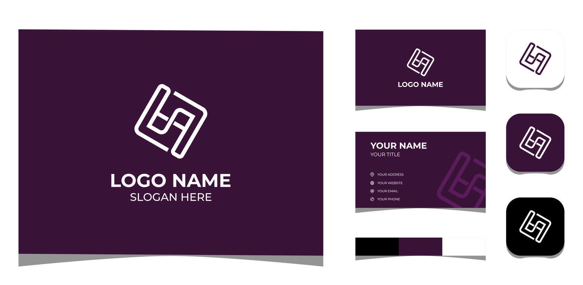 Template Logo Creative initial Logo S and A or A and S in diamond shape. Creative Template with color pallet, visual branding, business card and icon. vector
