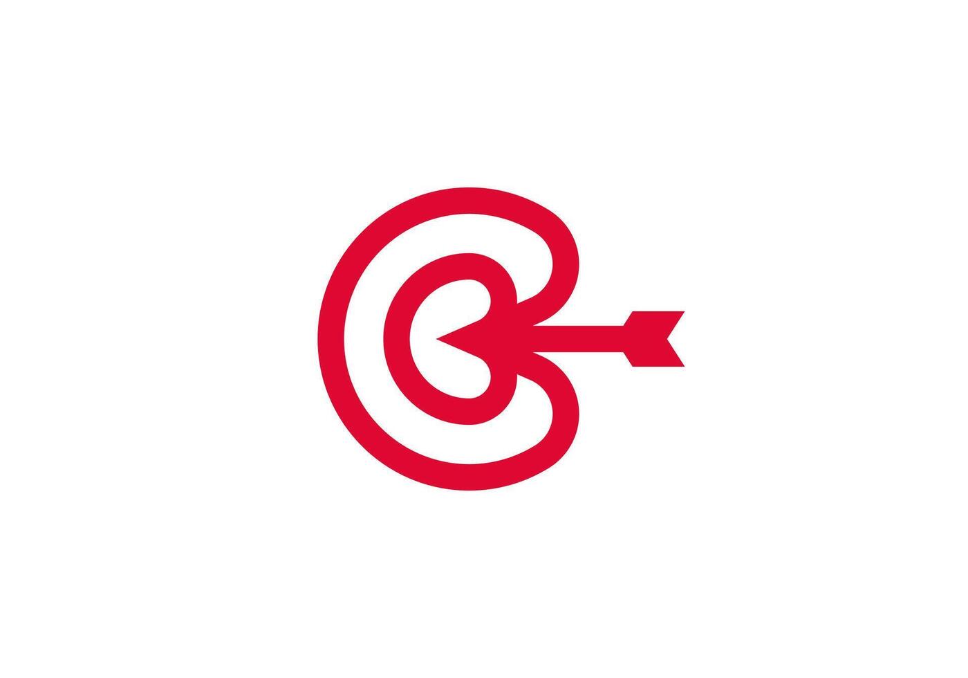 Logo Target Arrow witn blend circle, Minimalist and Modern Logo Template Premium. Editable FIle vector