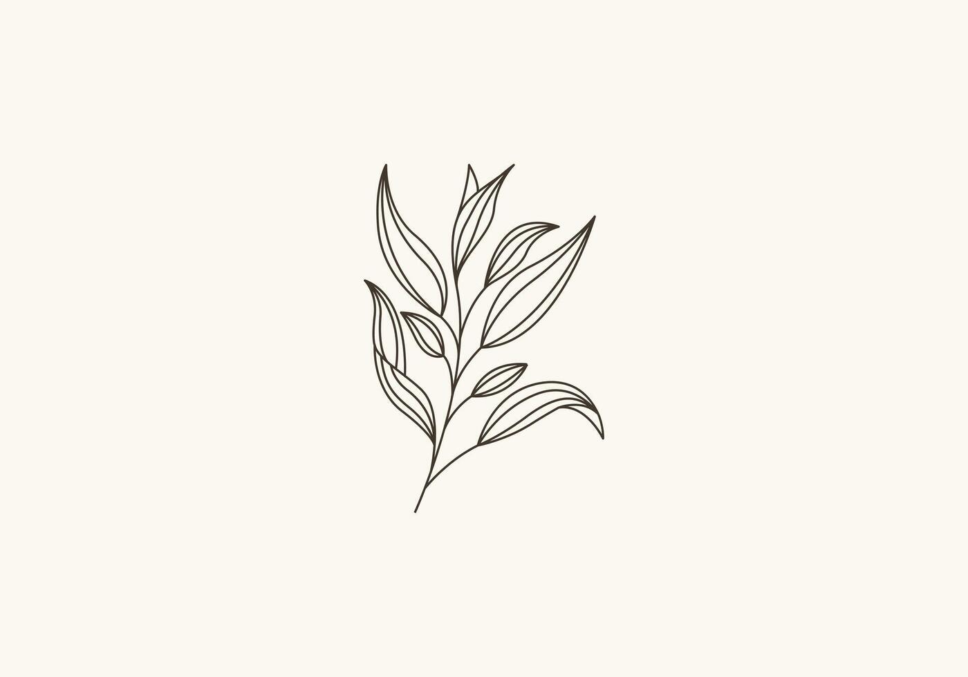 Logo Botanical Leaf and Vines Line Minimalist, Floral Logo Modern and Simple. Editable File vector