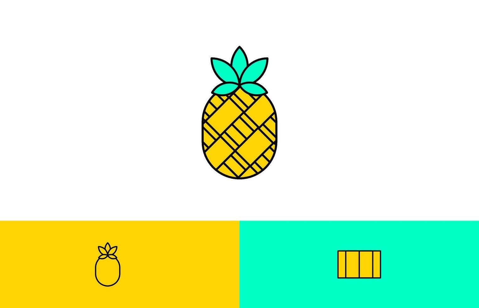 logo inicial piña y libro, creativo plantilla, fácil a utilizar y editable color. vamos hacer tu diseño más fácil vector